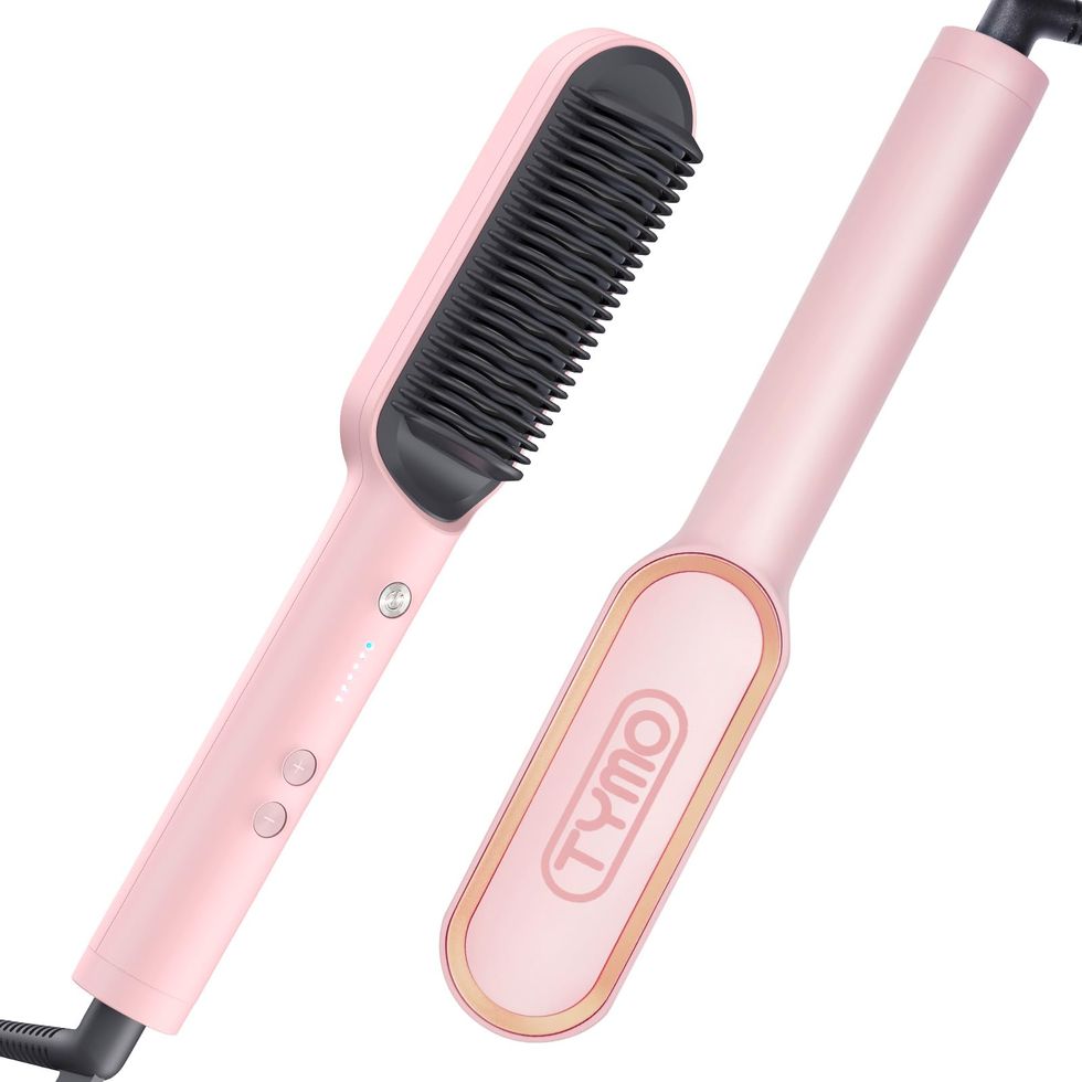 Ring Pink Hair Straightener Brush
