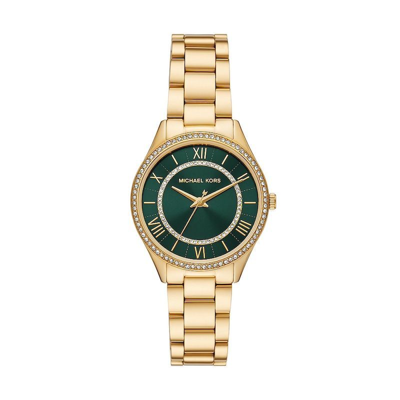 Lauryn Ladies' Green Dial & Gold-Tone Bracelet Watch