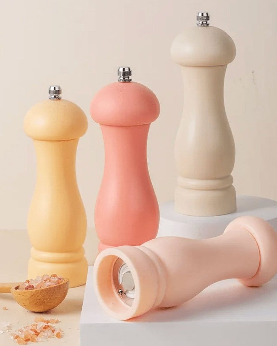 Colorful salt sale and pepper shakers