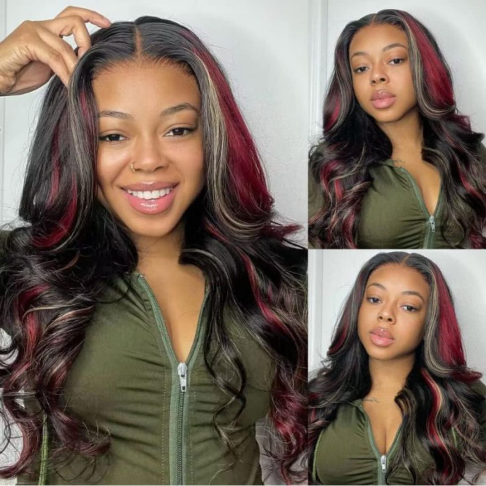180density Burgundy Braided Wig with Baby Hair Heat Resistant Synthetic  Lace Front Wigs for Black Women