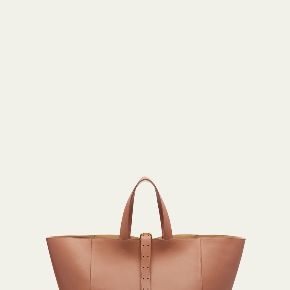 Medium Leather Square Tote Bag