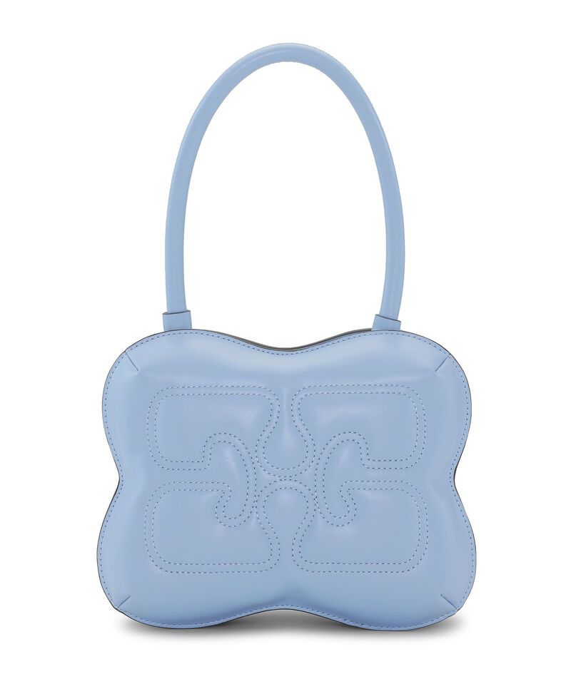 Light Blue Butterfly Top Handle Bag