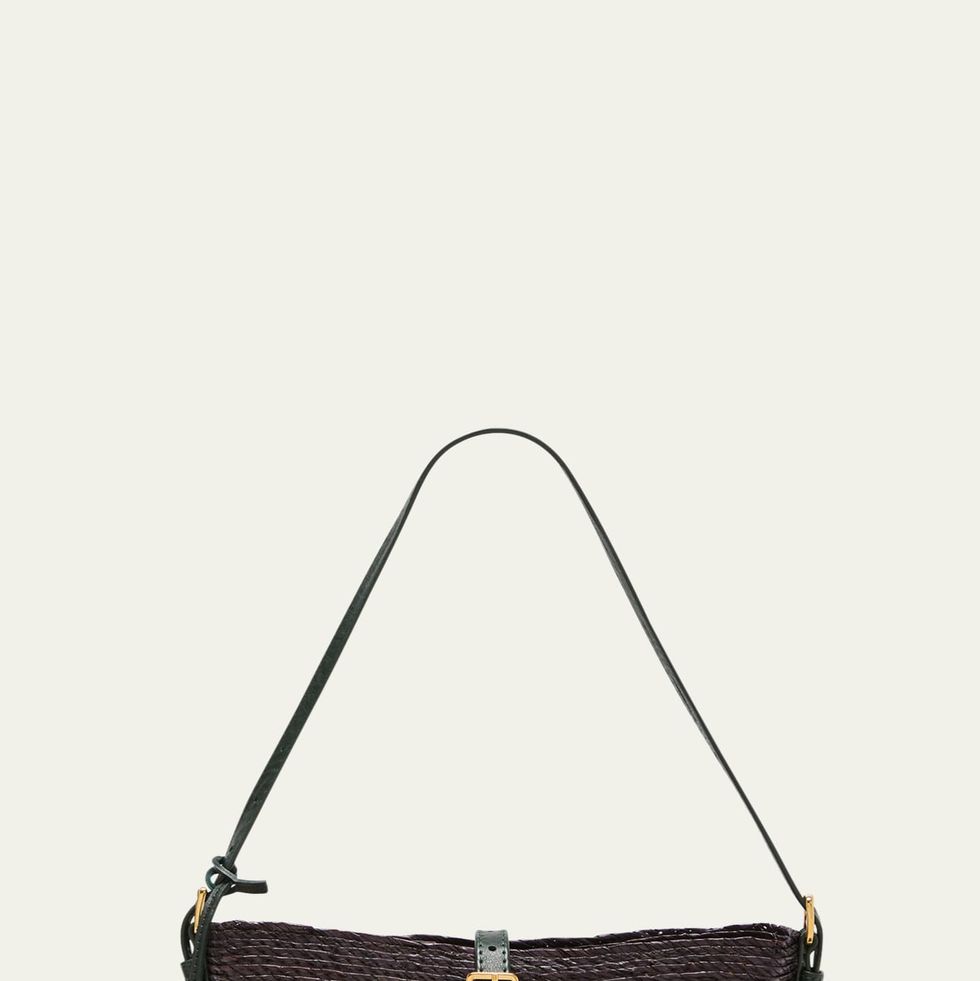Watermill Buckle Ombre Straw Shoulder Bag