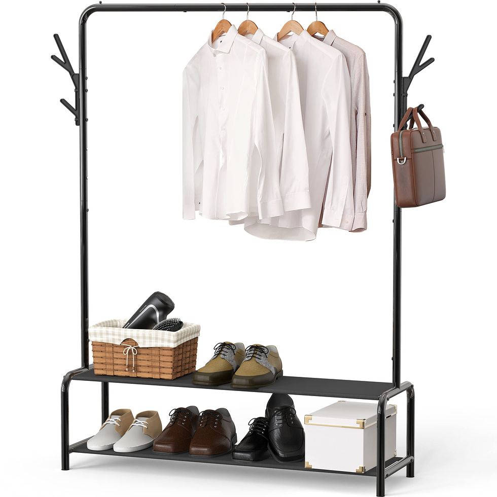 Garment Rack With Storage Shelves