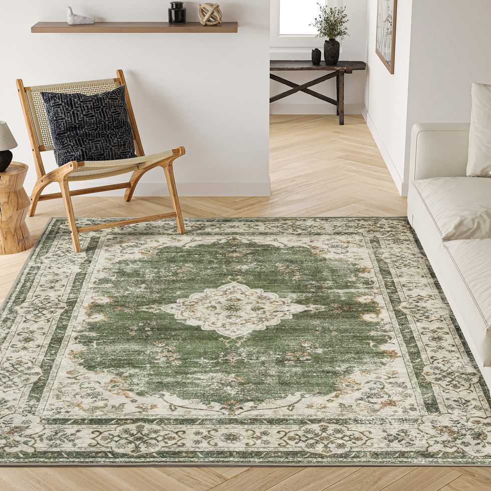 5x7 Area Rug Ultra Thin Green Collection 