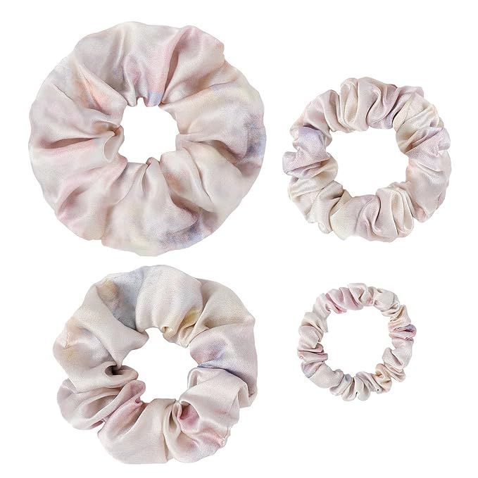 Fishers Finery 25 Momme Pure Mulberry Silk Skinny Scrunchies, Hair Tie Set  f