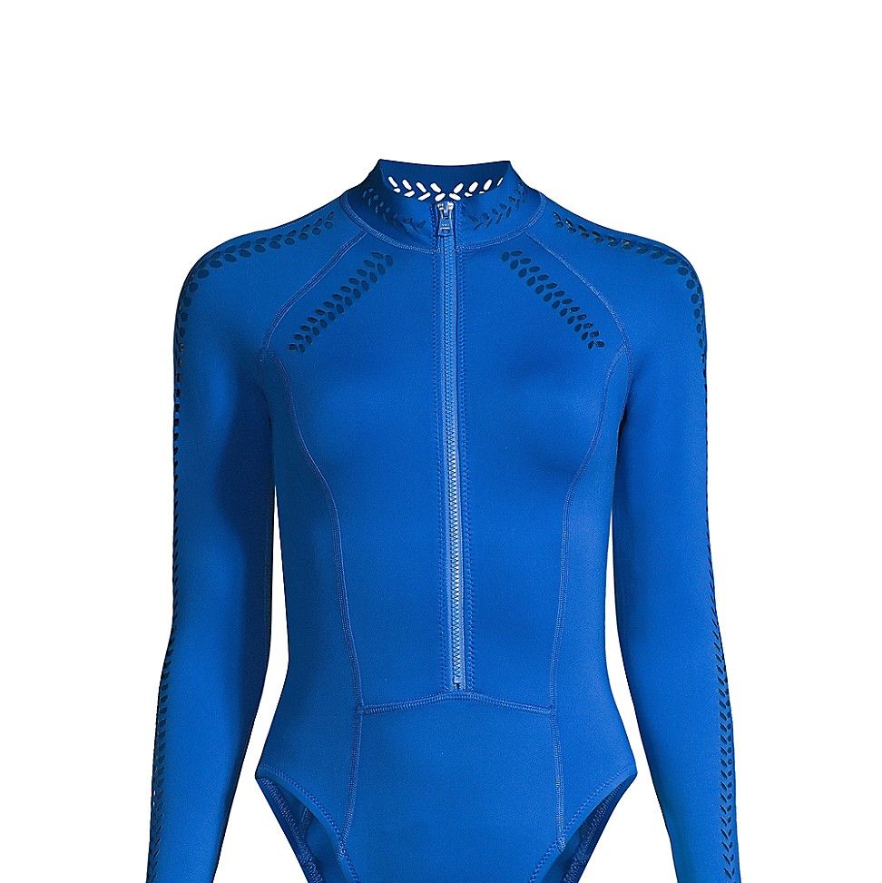 Sexy Surf Suit, Neon Long Sleeve One-Piece Swimsuit Surfing Suit