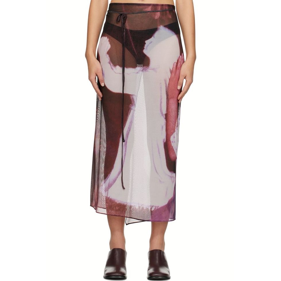 Multicolor Saranghae Midi Skirt