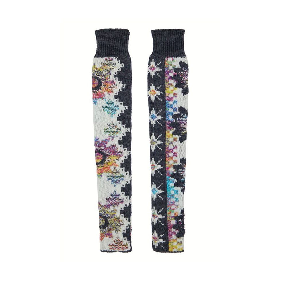 Gray Intarsia Arm Warmers