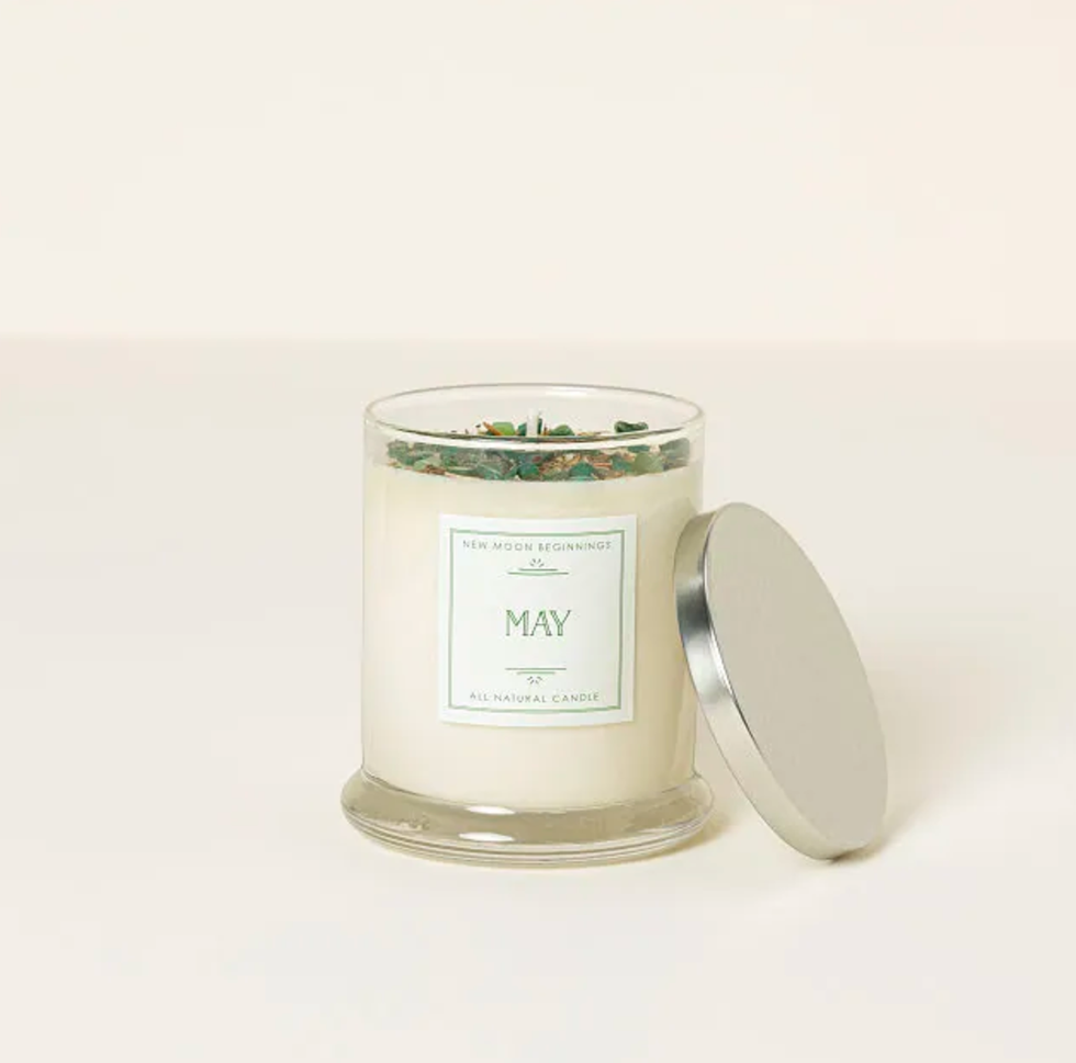 Birth Month Gemstone & Flower Candle - May