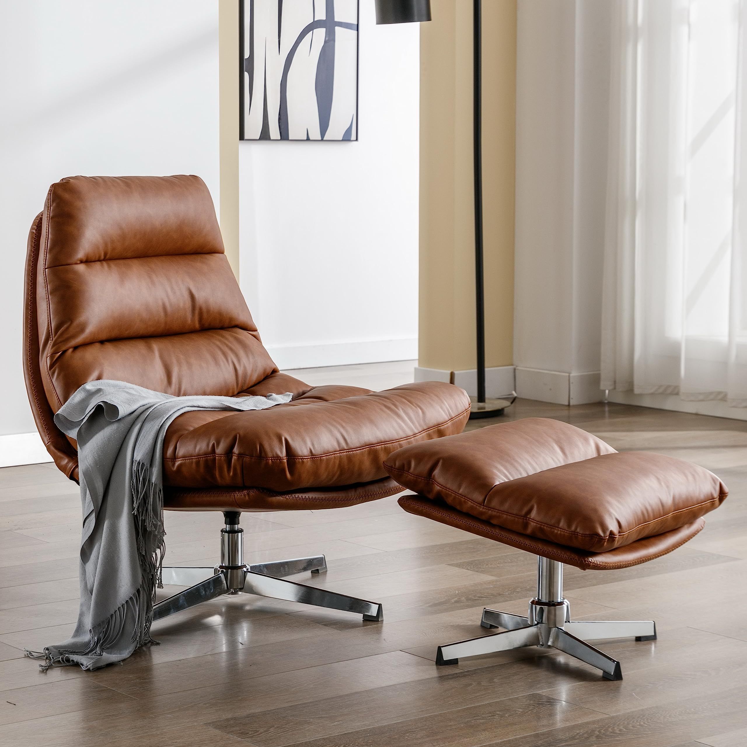 Best leather chair on sale with ottoman