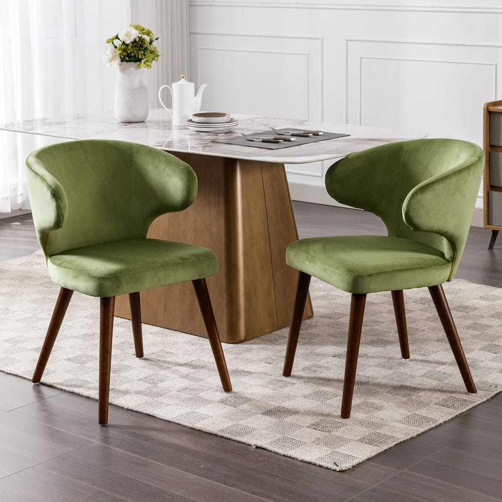 Wahson Juego de 2 Sillas de Comedor de Terciopelo 