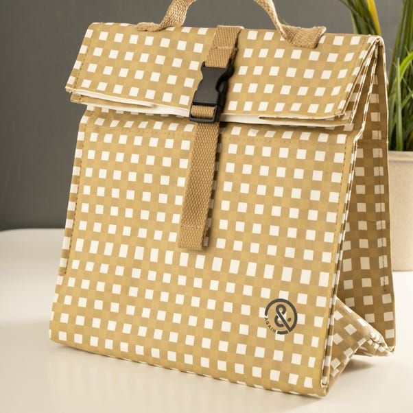 &Again Gingham Paper Cooler Lunch Bag