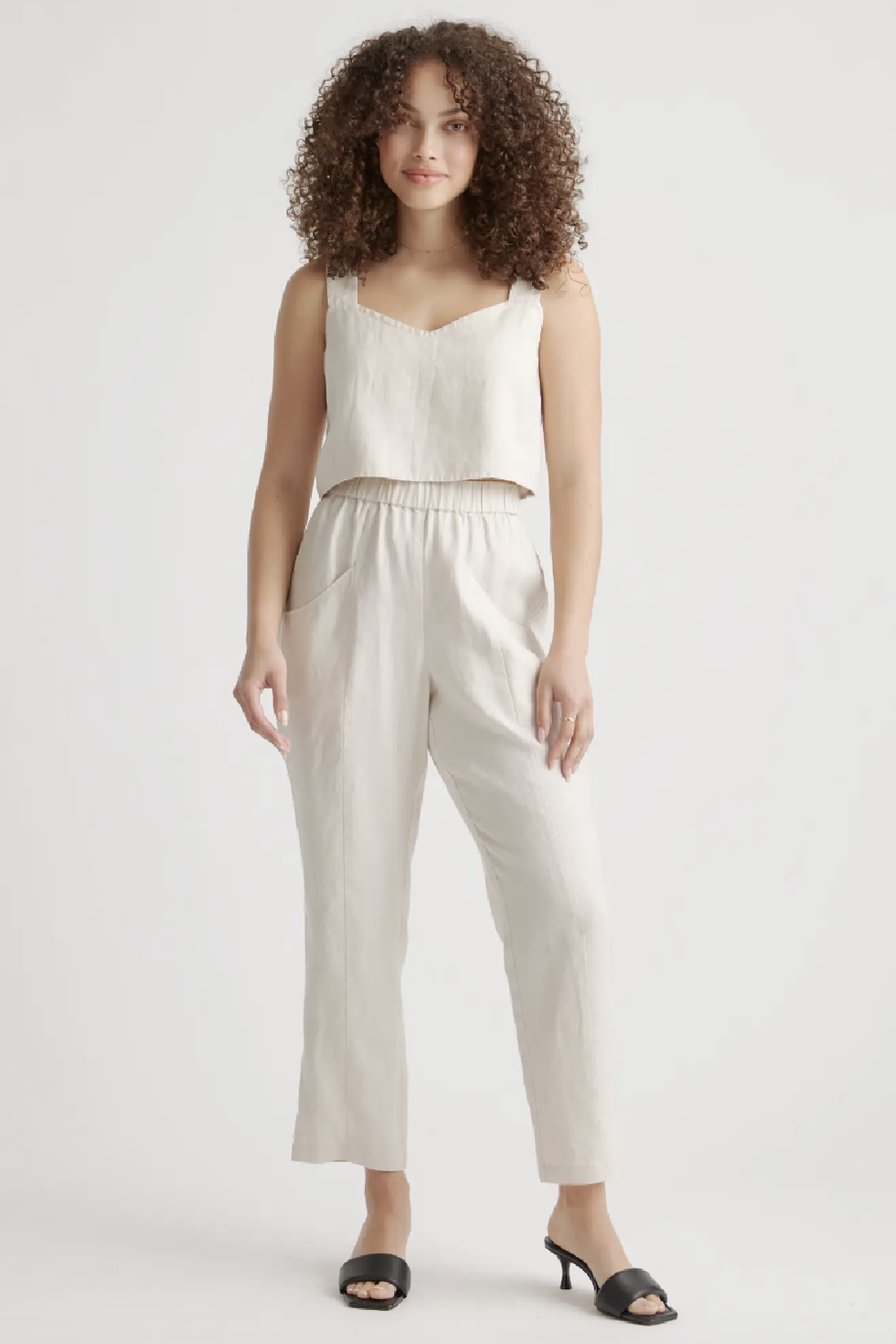 100% European Linen Tapered Ankle Pant