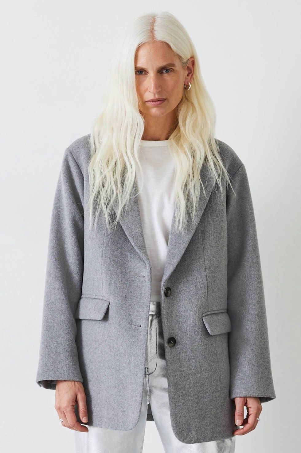 Jayde wool blend blazer coat