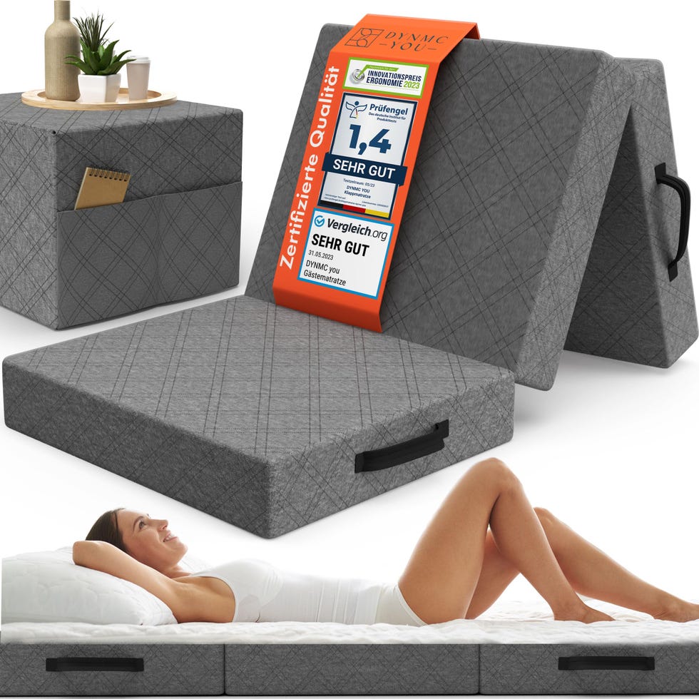 Colchón plegable extracómodo de dureza media H3. Cama gruesa y práctica de tejido mixto con funda
