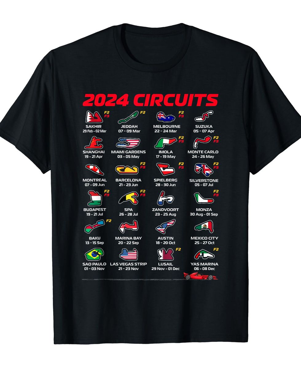 Camiseta circuitos de Fórmula 1 2024