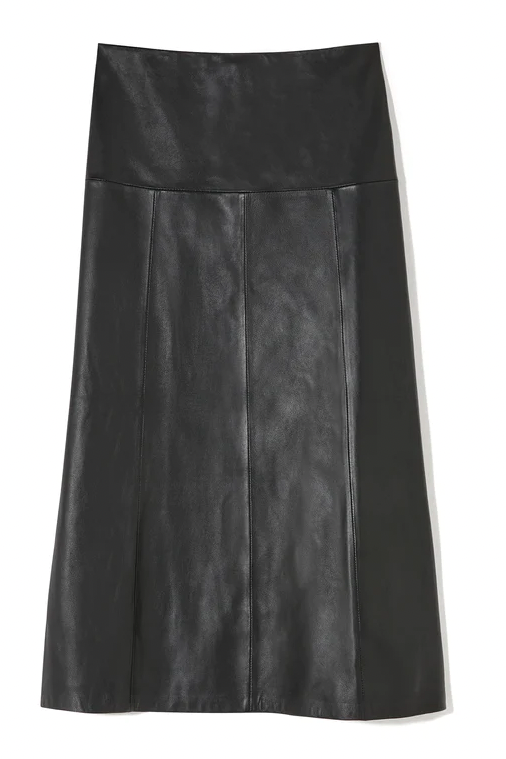 Tiana Leather Panelled Midi Skirt