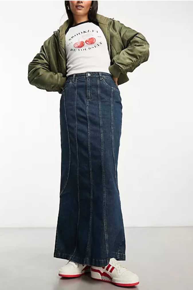 27 best denim maxi skirts to wear now through to summer 2024