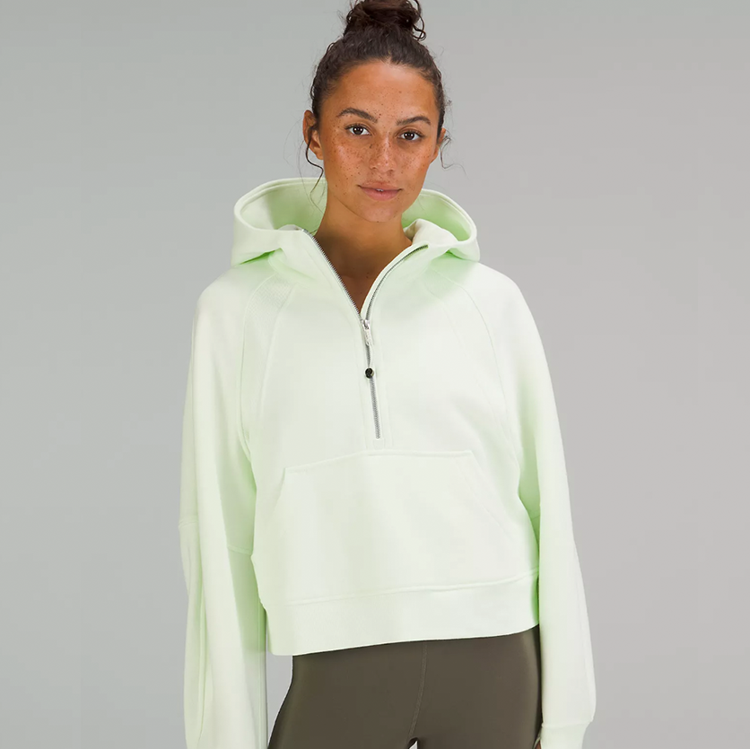 lululemon Athletica Women's Full-Zip Push Your Pace Hoodie Jacket Slim Fit  Size 8 Orange Hoody
