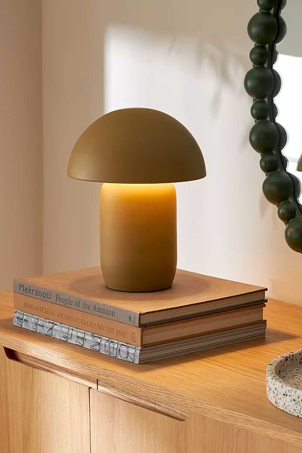 Mushroom Portable Dimmable Table Lamp, Taupe