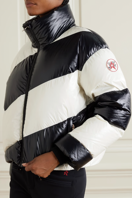 Super Mojo III striped quilted down ski jacket