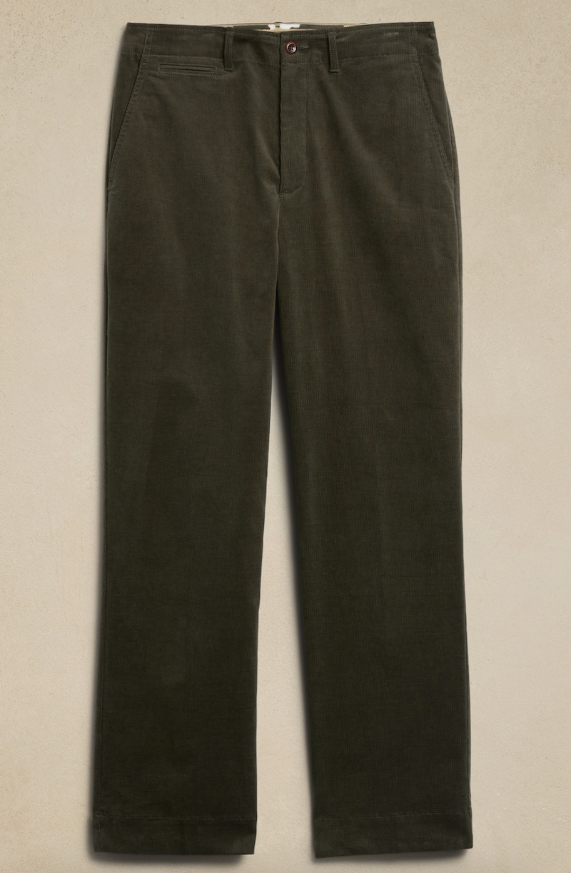Corduroy Straight Officer Pants