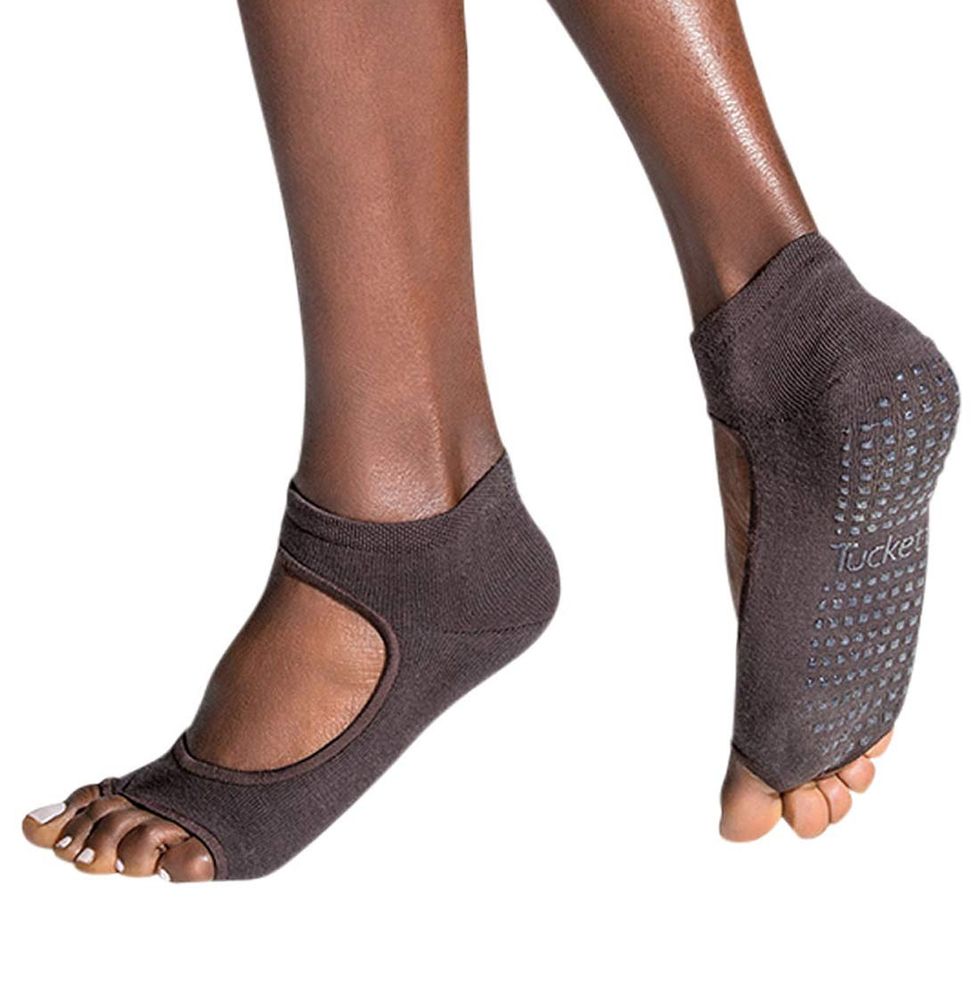 Women Non Slip Toeless Half Toe Grip Socks Pilates Barre Ballet Dance Yoga  Socks