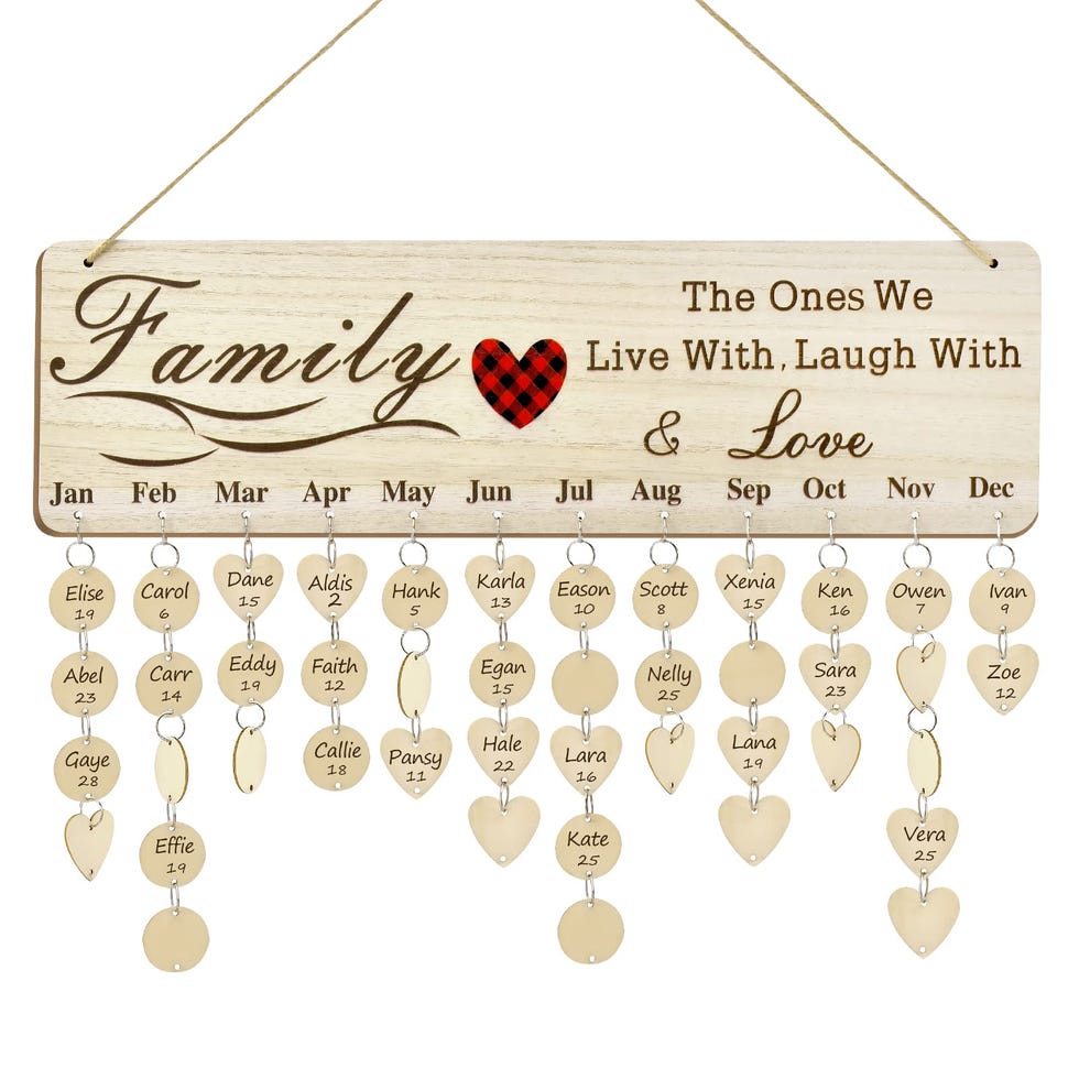 Wooden Family Birthday Reminder