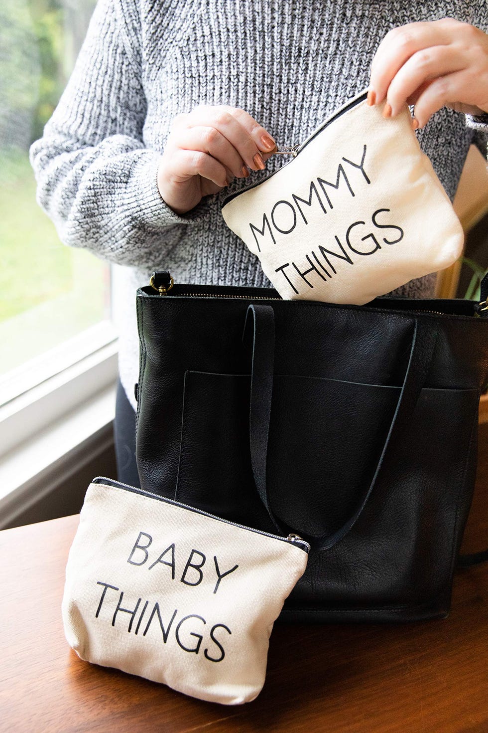Mommy and Baby Canvas Pouch Set