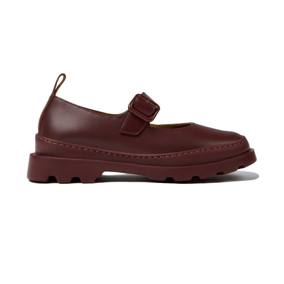 Brutus Burgundy leather Mary Jane Flats