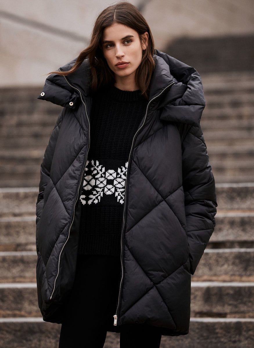 Checked winter outlet women's coats