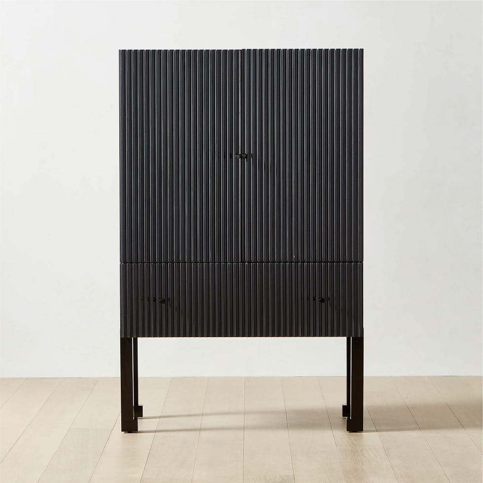 Bayamo Dark Blue Wood Bar Cabinet