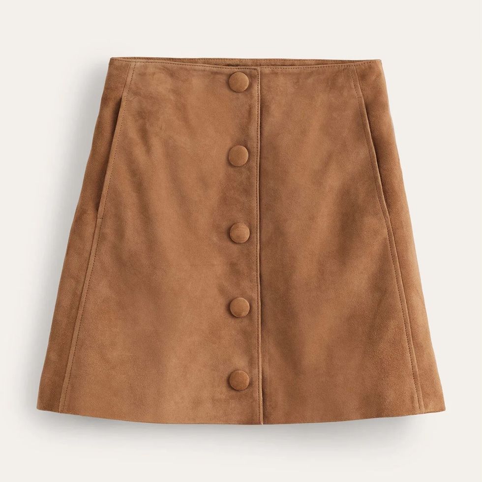 Boden Suede A-line Mini Skirt