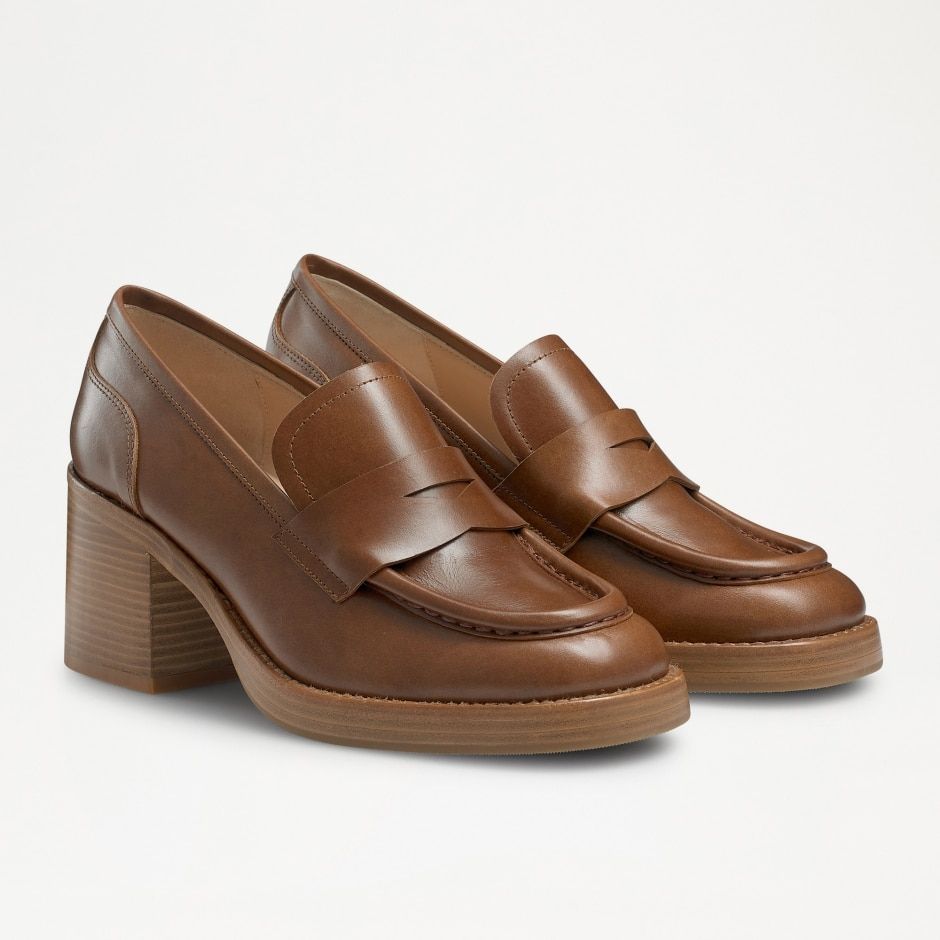 Russell & Bromley Stacked Block Heel Loafer