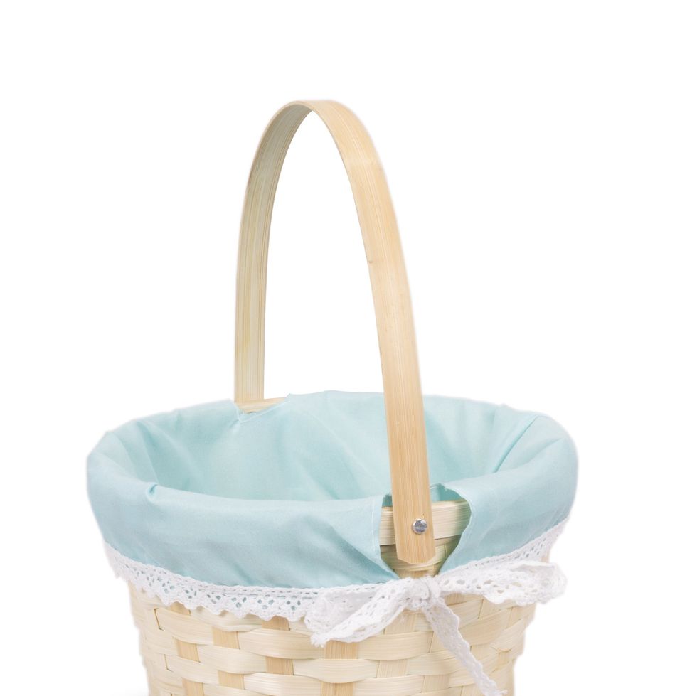 Easter Egg Hunt Wicker Basket Kid Child Party Flower Craft Gift Basket (Blue, 1)