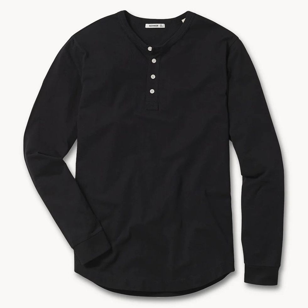Essentials Men's Slim-Fit Long-Sleeve Henley Shirt, Black, Small :  : Clothing, Shoes & Accessories