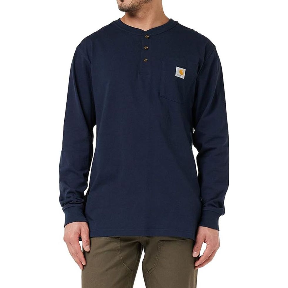 Long-Sleeve Pocket Henley T-Shirt
