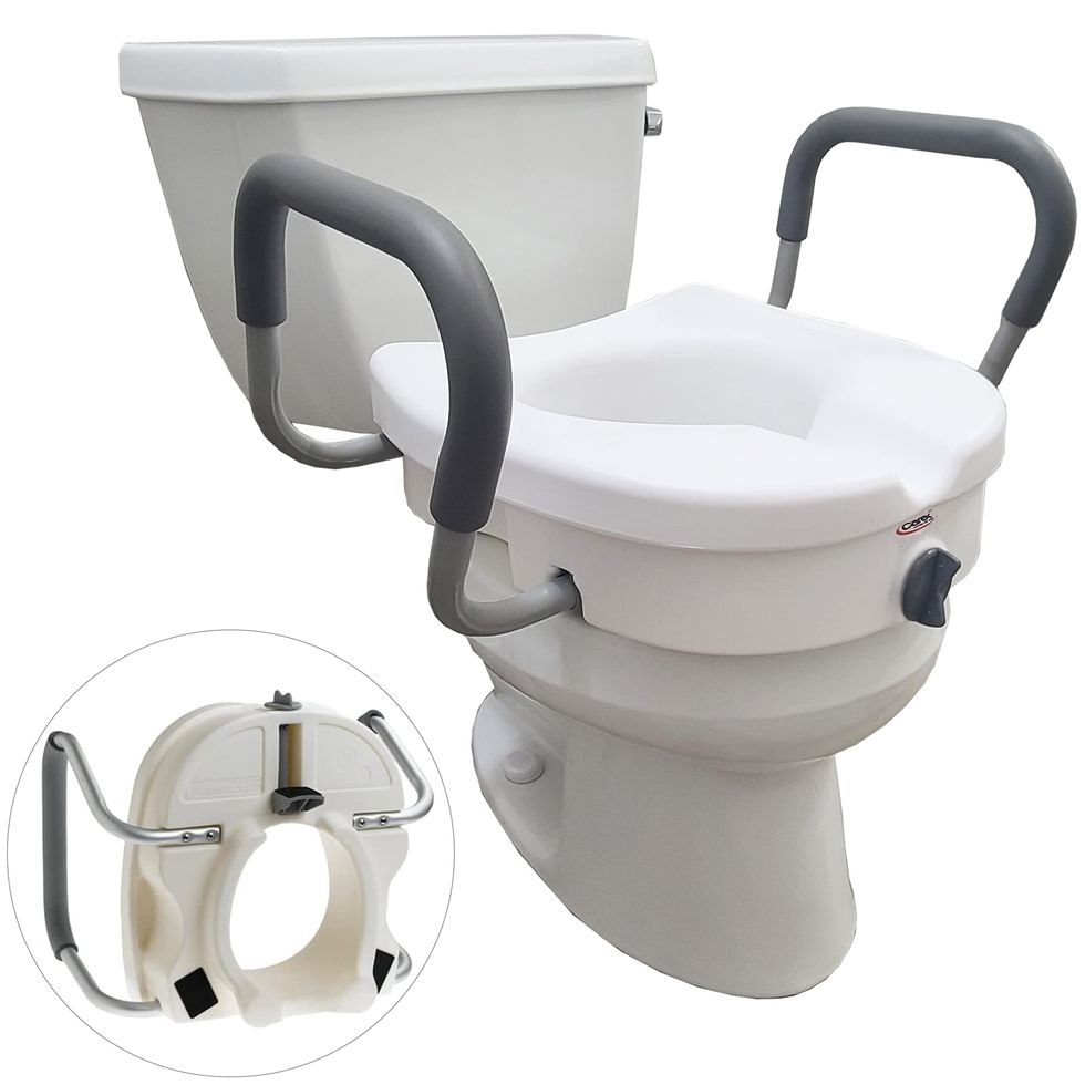 EZ Lock Raised Toilet Seat with Handles