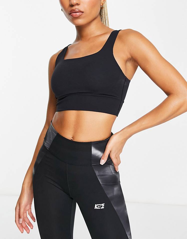 Nike Yoga Alate Eclipse strappy light support sports bra in black