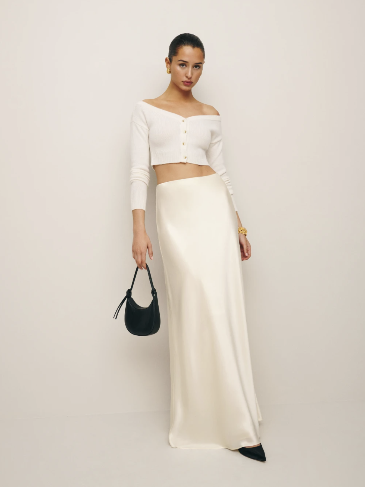 mid length satin skirts 5e