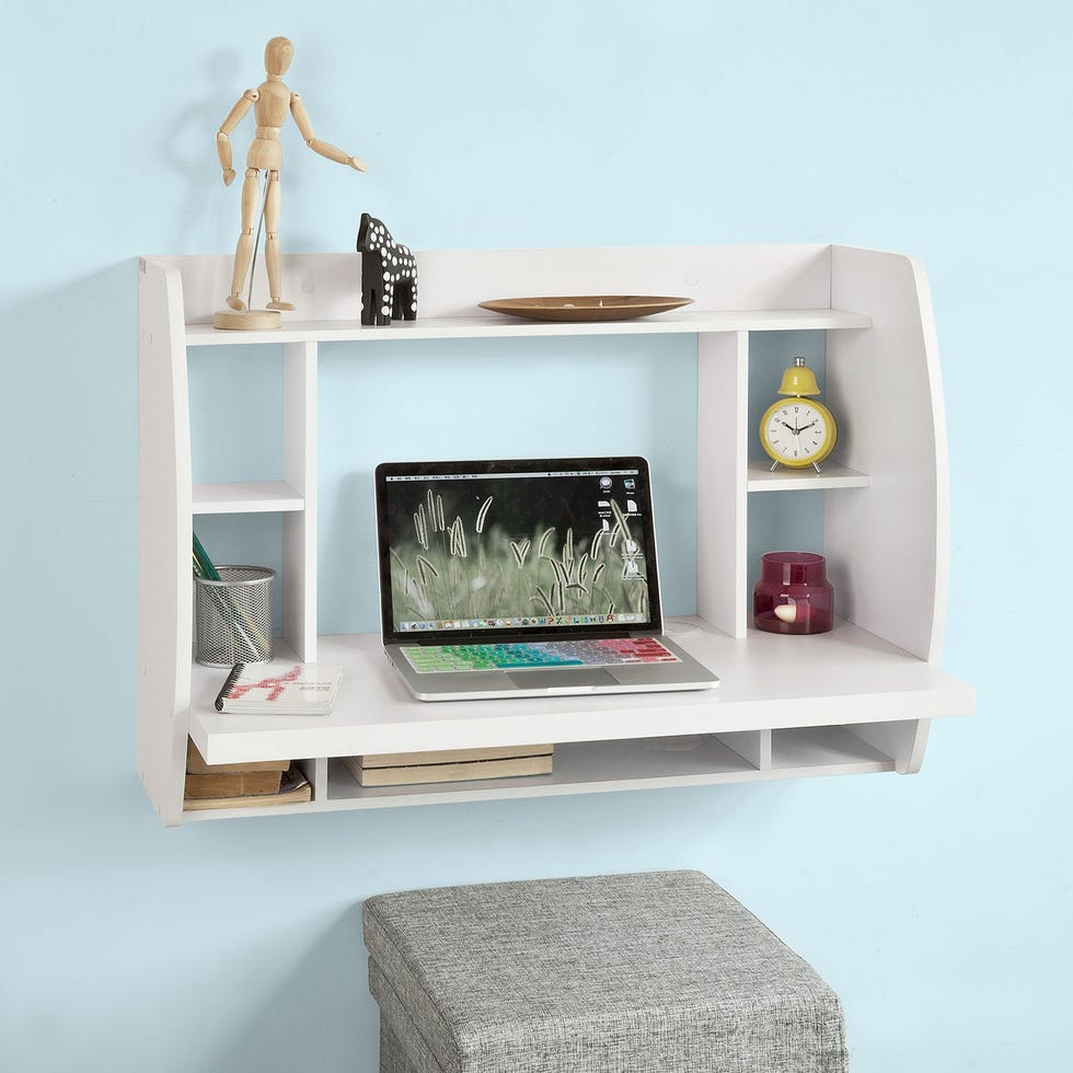 Floating Computer Desk With Shelves