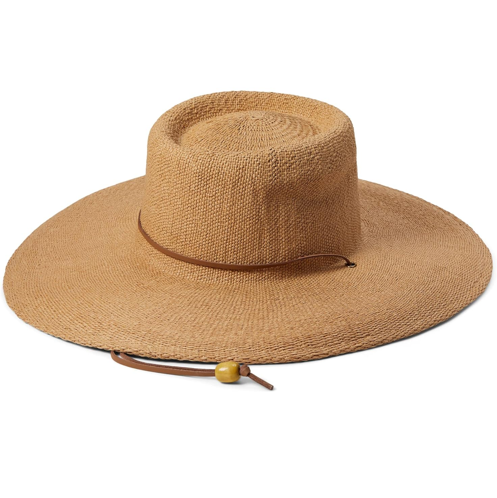 Dipped-Top Wide-Brim Straw Hat