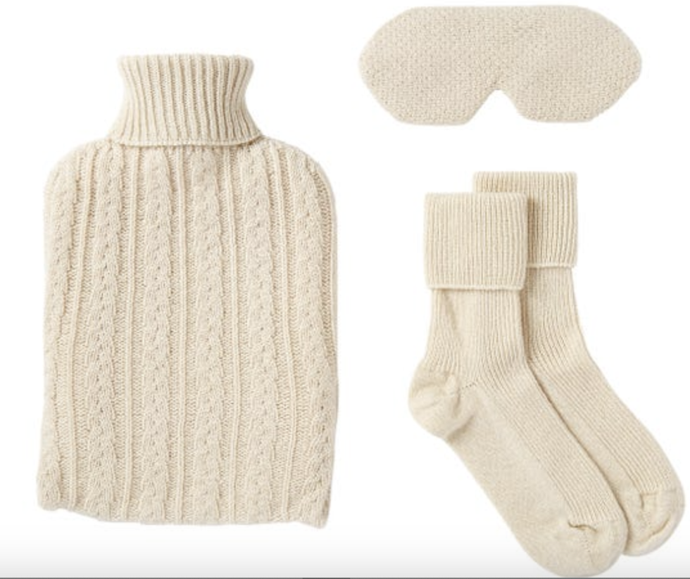 Fortnum’s X Rosie Sugden Hot Water Bottle, Bed Sock & Eye Mask Gift Set