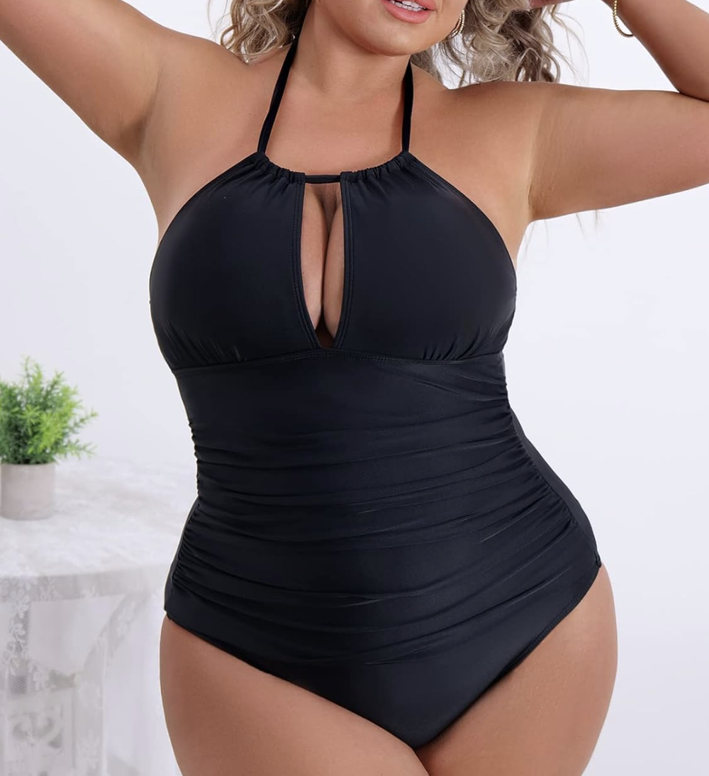 Gothic Sexy Swimsuits for Women - Chest Zipper Cutout One-Piece Swimsuit  Tummy Control Bathing Suit | Top Quality Swimwear for Sale