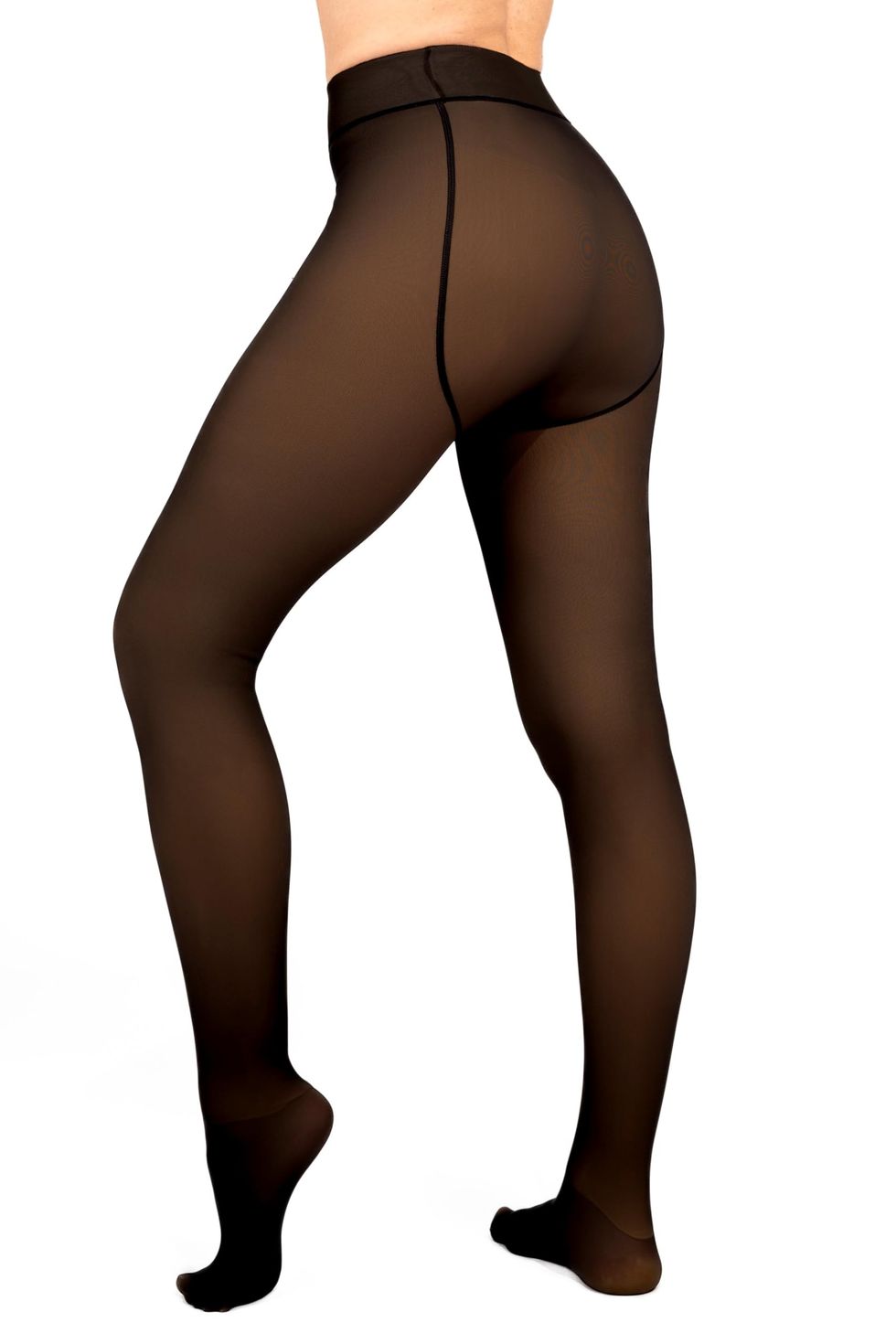 Fake Translucent Warm Pantyhose See Through Thermal Winter Tights Nude  Lined Translucent Leggings 