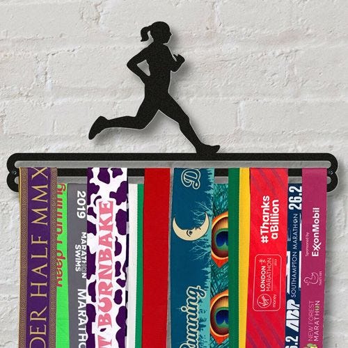 'Female Runner' Medal Hanger Wall Display