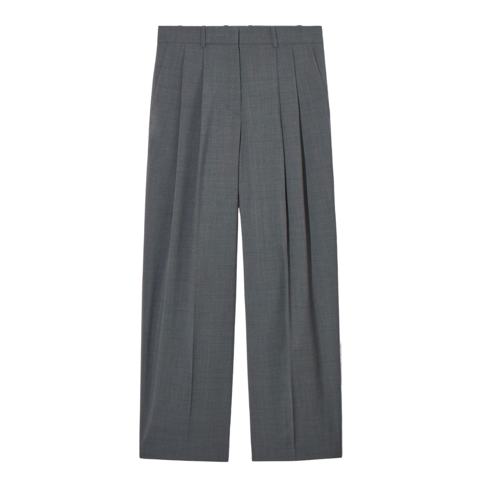 : WIDE-LEG TAILORED WOOL TROUSERS