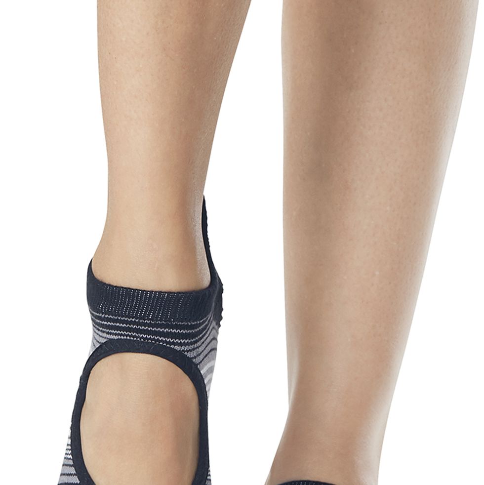 Toesox Full Toe Socks for Yoga/Pilates Black 1 Pair