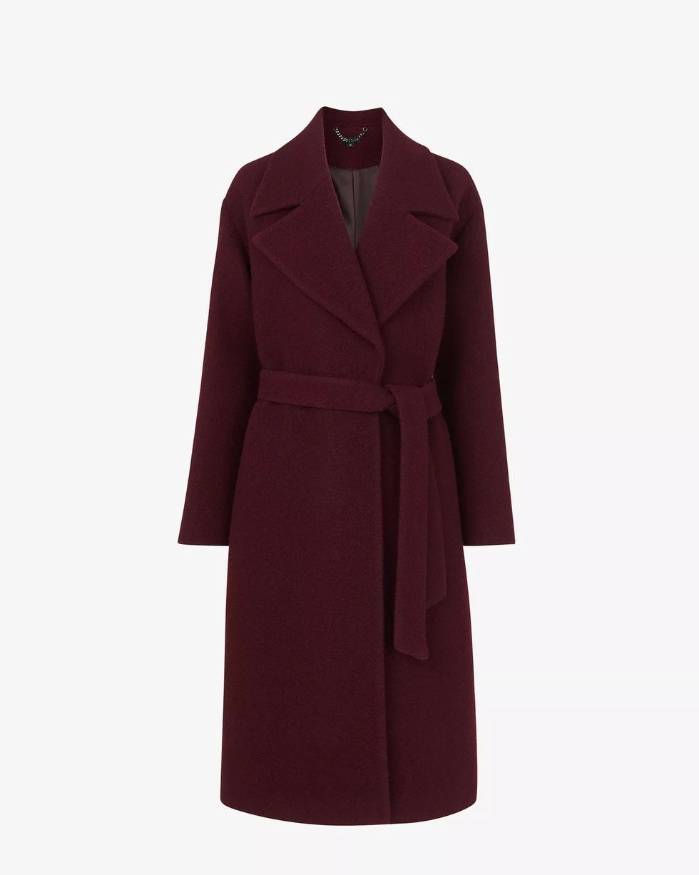 Lorna tie-waist relaxed-fit wool coat